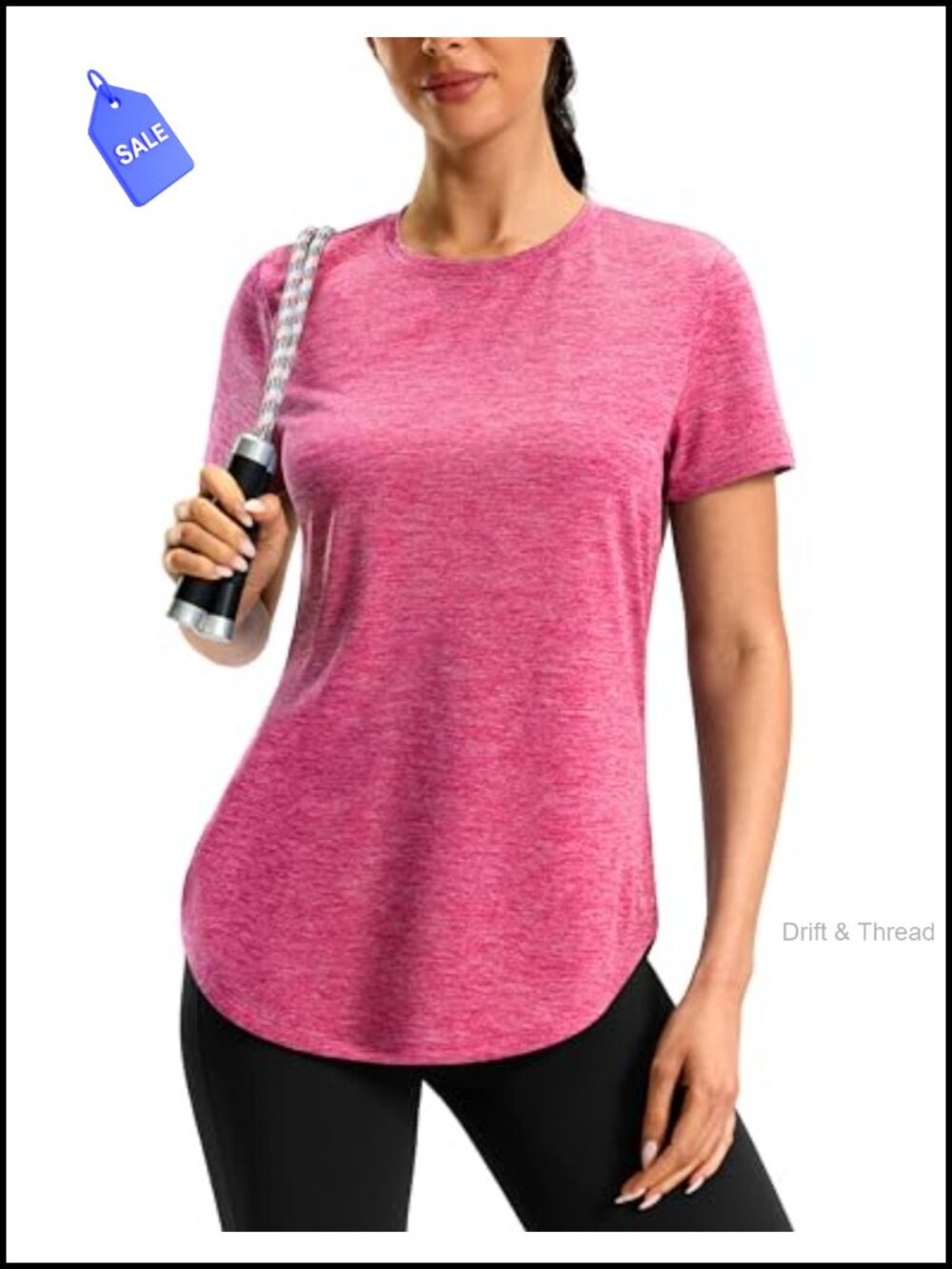 Women's Workout Shirt Bum Covering Short Sleeve Dry Fit Athletic Top